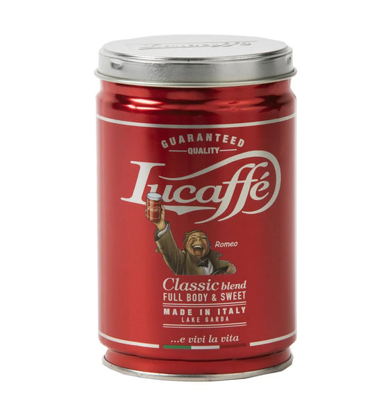 Café Molido Lucaffé Classic 250g Full Body 80% Arábica Lata Italia